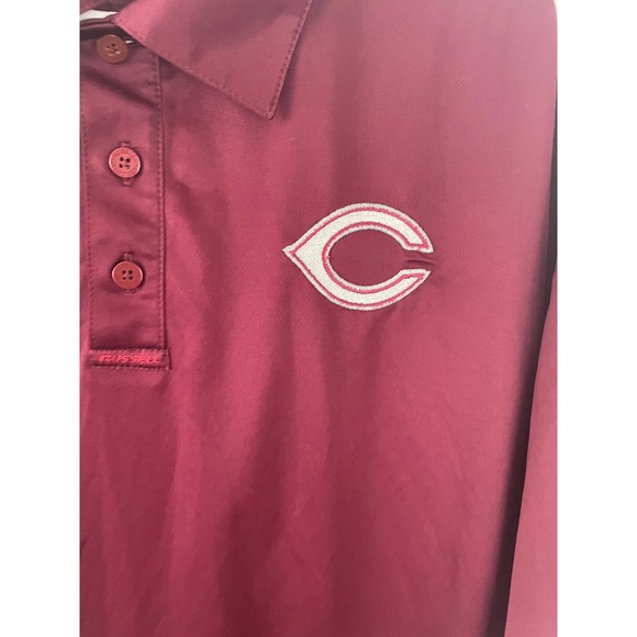 Cincinnati Reds Baseball Mens Russell Athletic Dri-Power Size XL Burgundy Collar - Picture 3 of 5